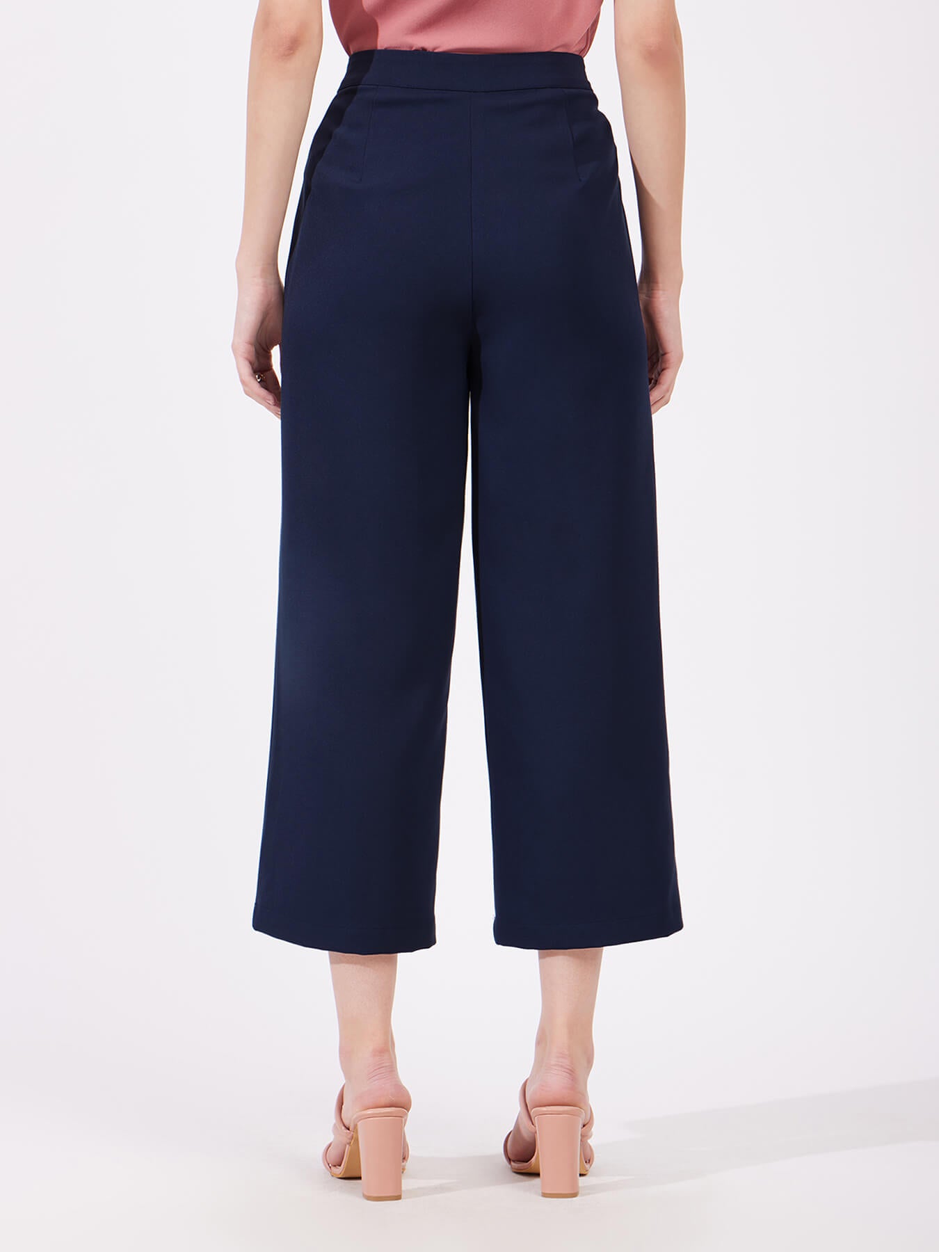 Wide Leg Culottes - Navy Blue