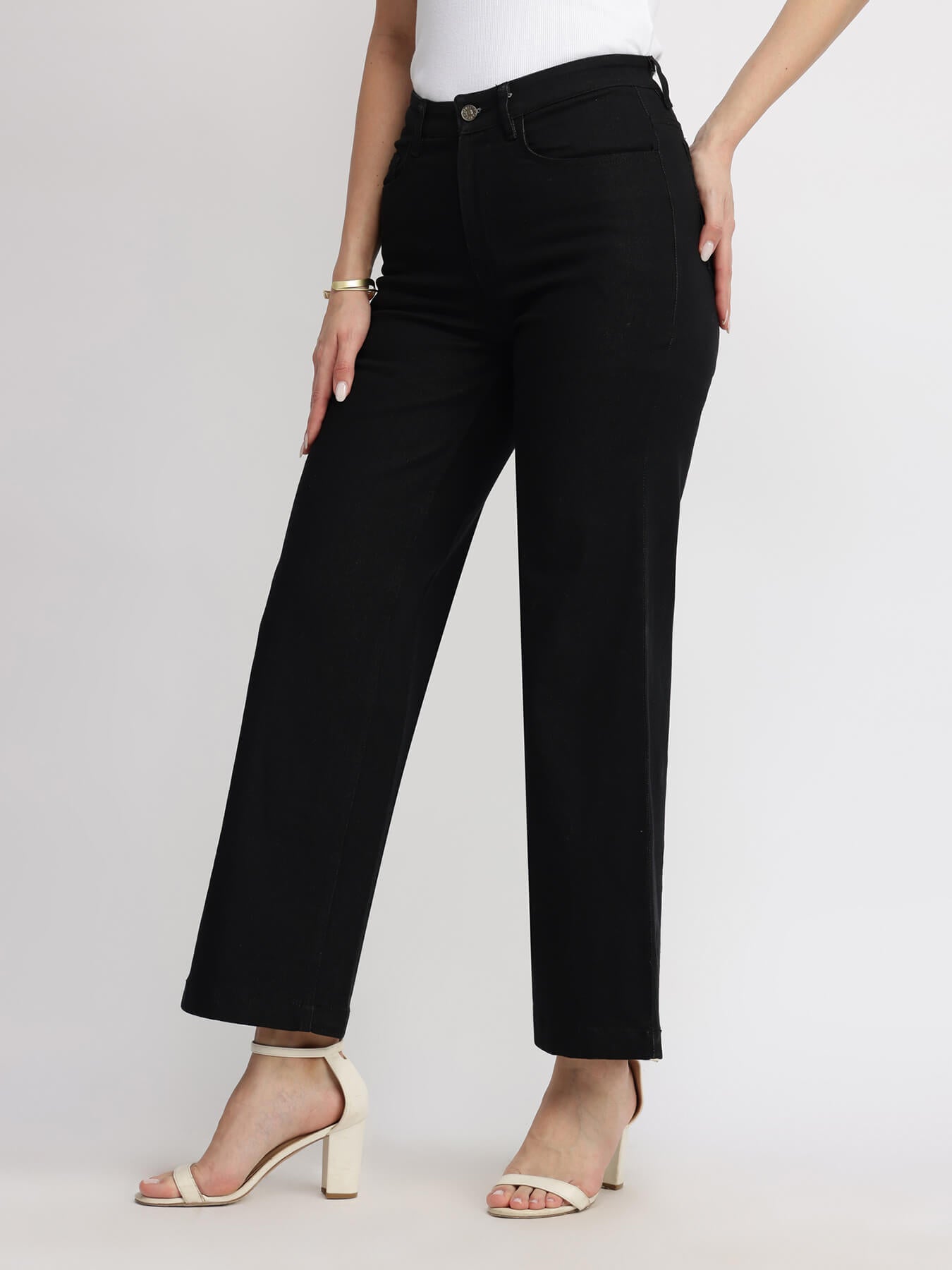 Wide Leg Jeans - Black