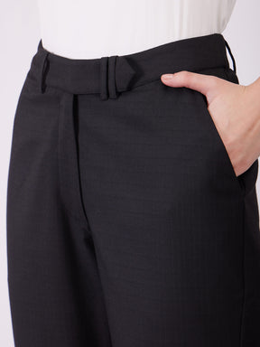 Straight Fit Trousers - Black