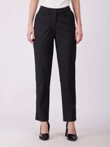 Straight Fit Trousers - Black