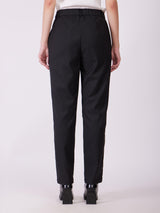 Straight Fit Trousers - Black