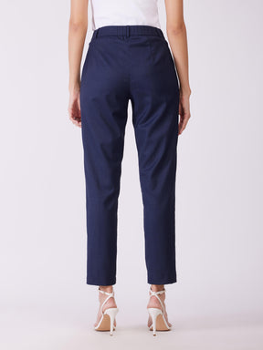 Straight Fit Trousers - Navy