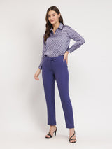 Straight Fit Trousers - Violet