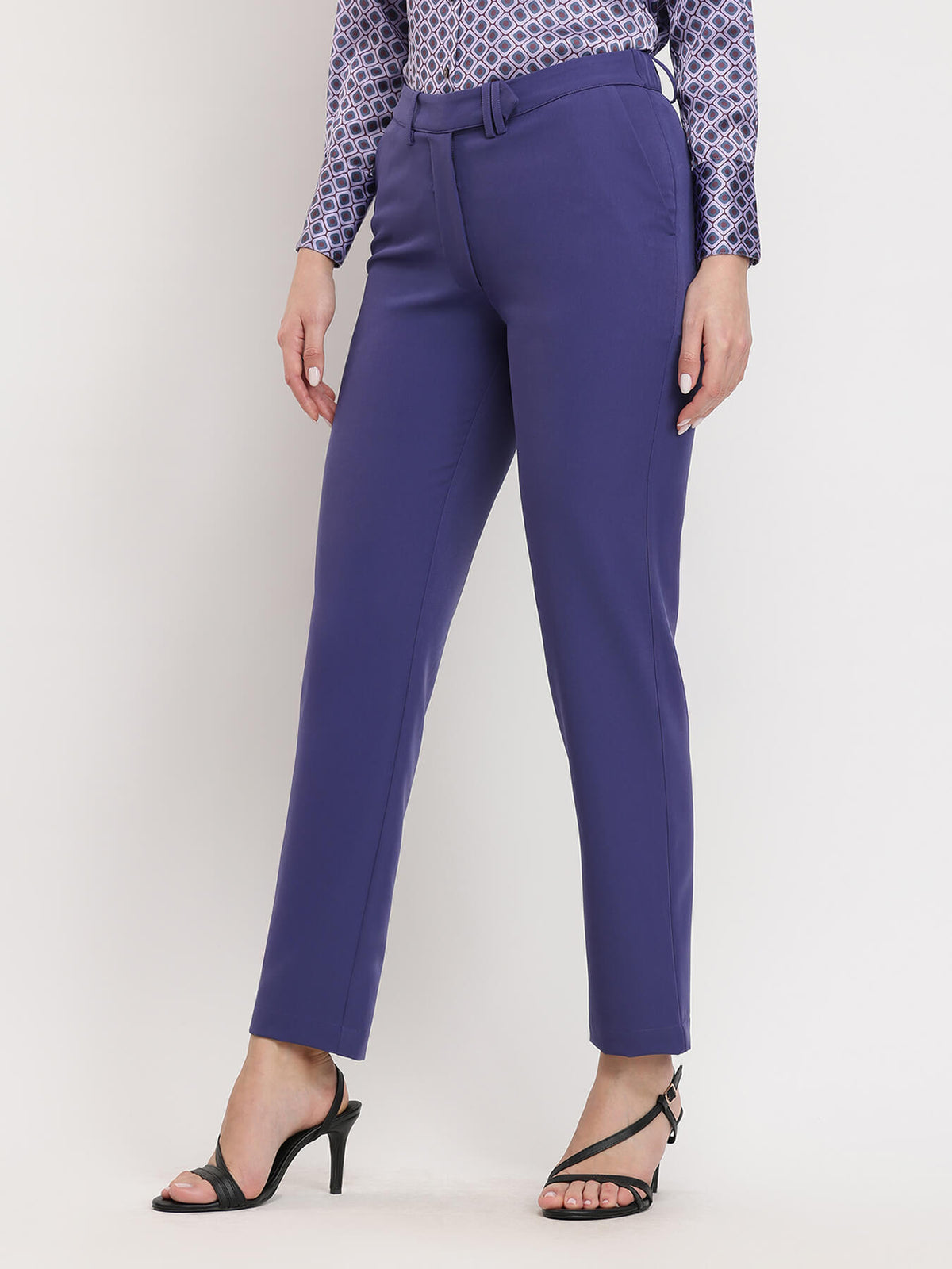 Straight Fit Trousers - Violet