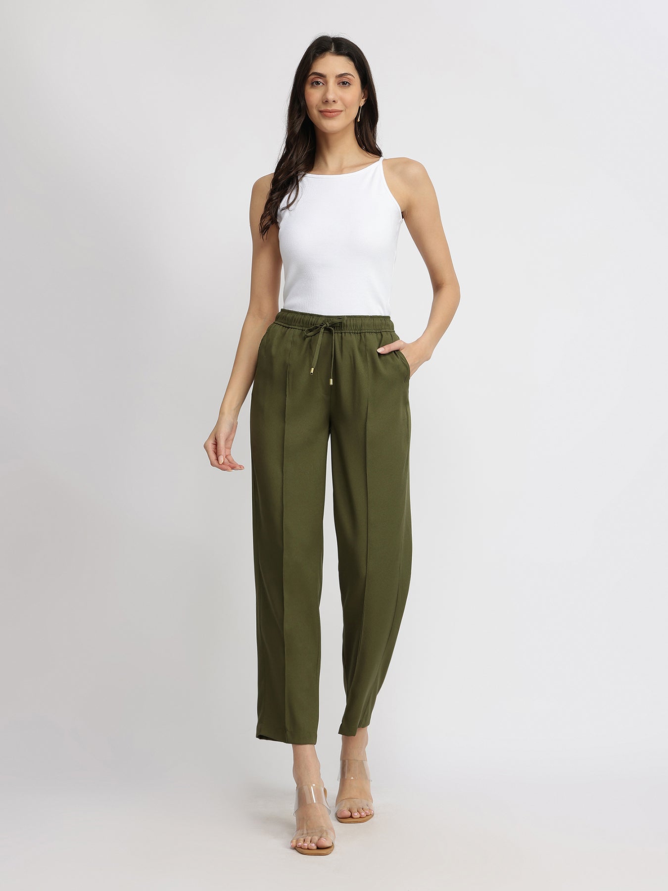Pull-On Trousers - Olive