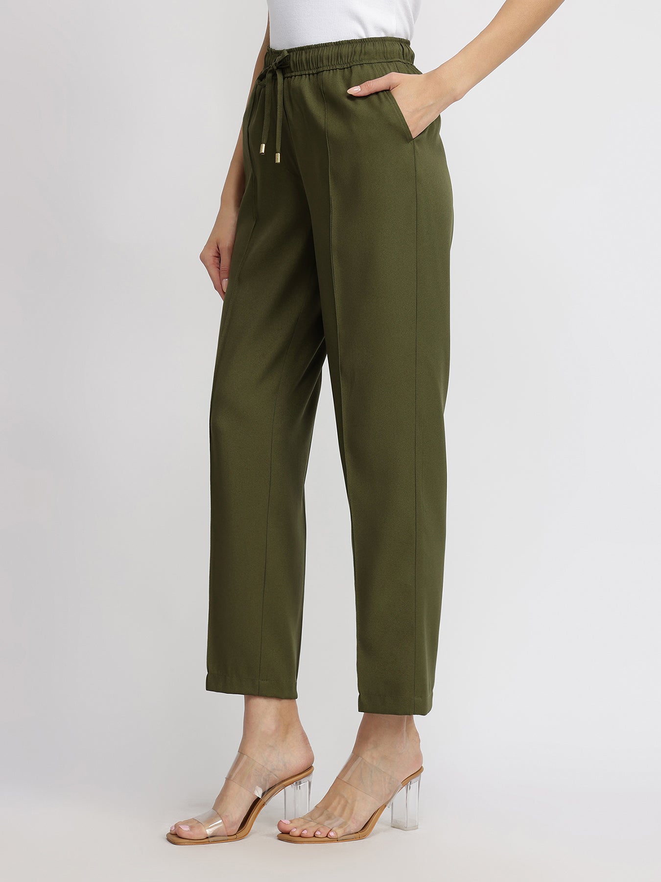 Pull-On Trousers - Olive