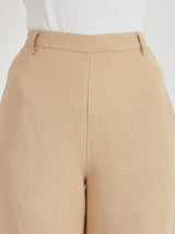 Linen Mid Rise Culottes - Beige