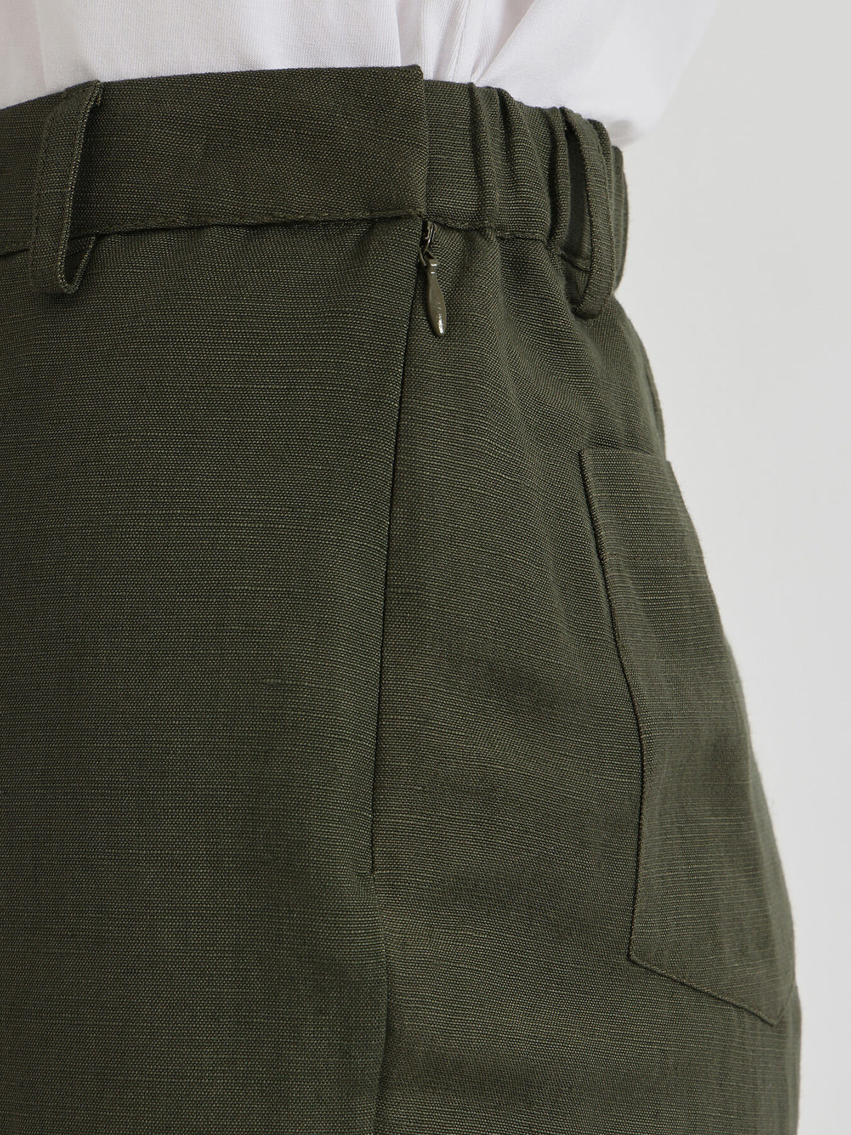 Linen Mid Rise Culottes - Olive