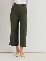Linen Mid Rise Culottes - Olive