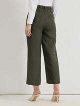 Linen Mid Rise Culottes - Olive