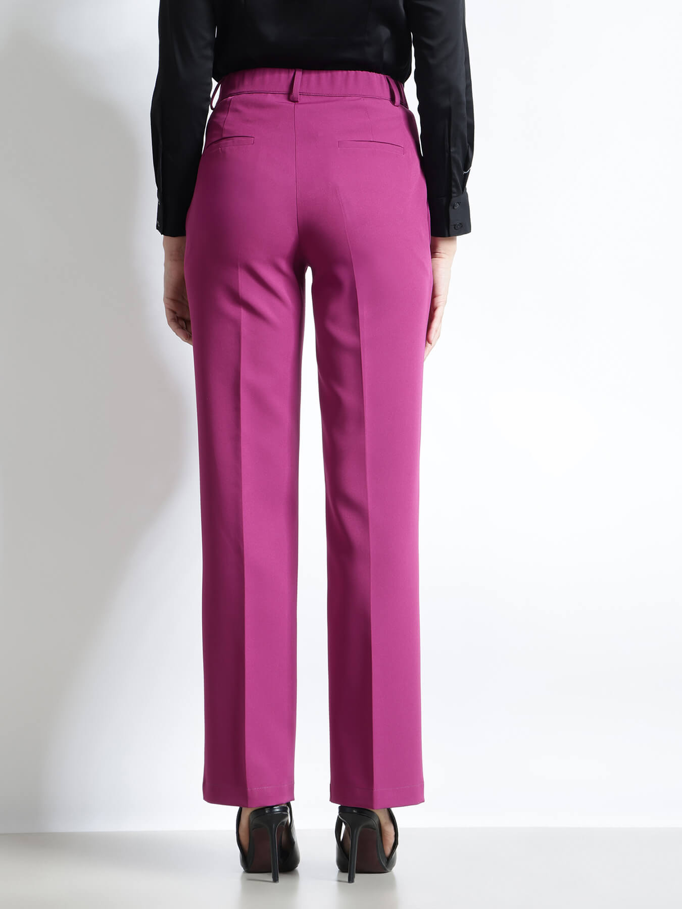 Straight Fit Trousers - Magenta