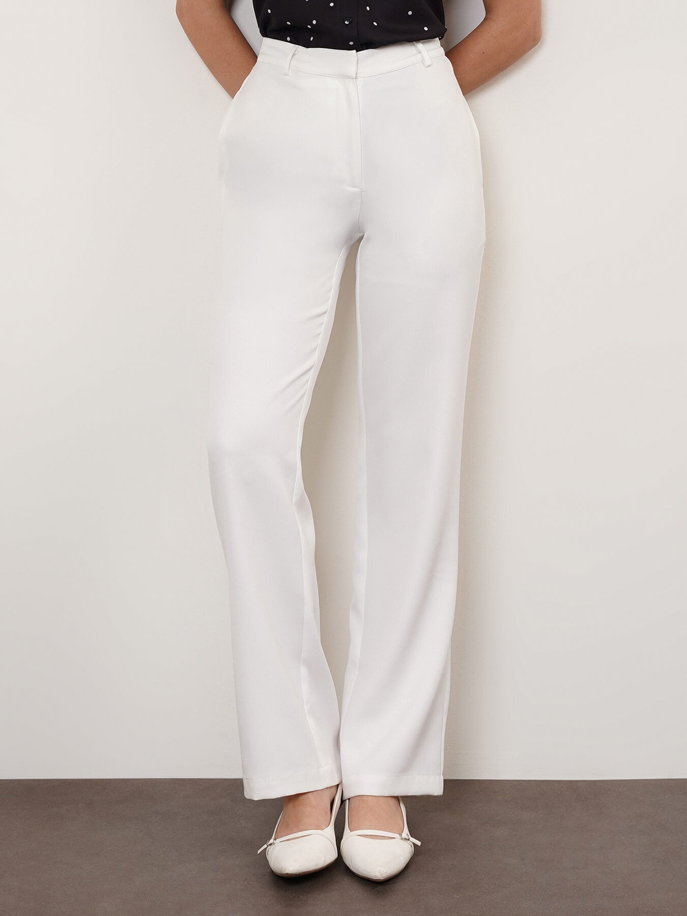 Straight Fit Trousers - Off White