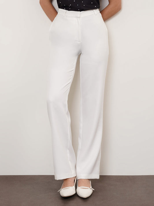 Straight Fit Trousers - Off White