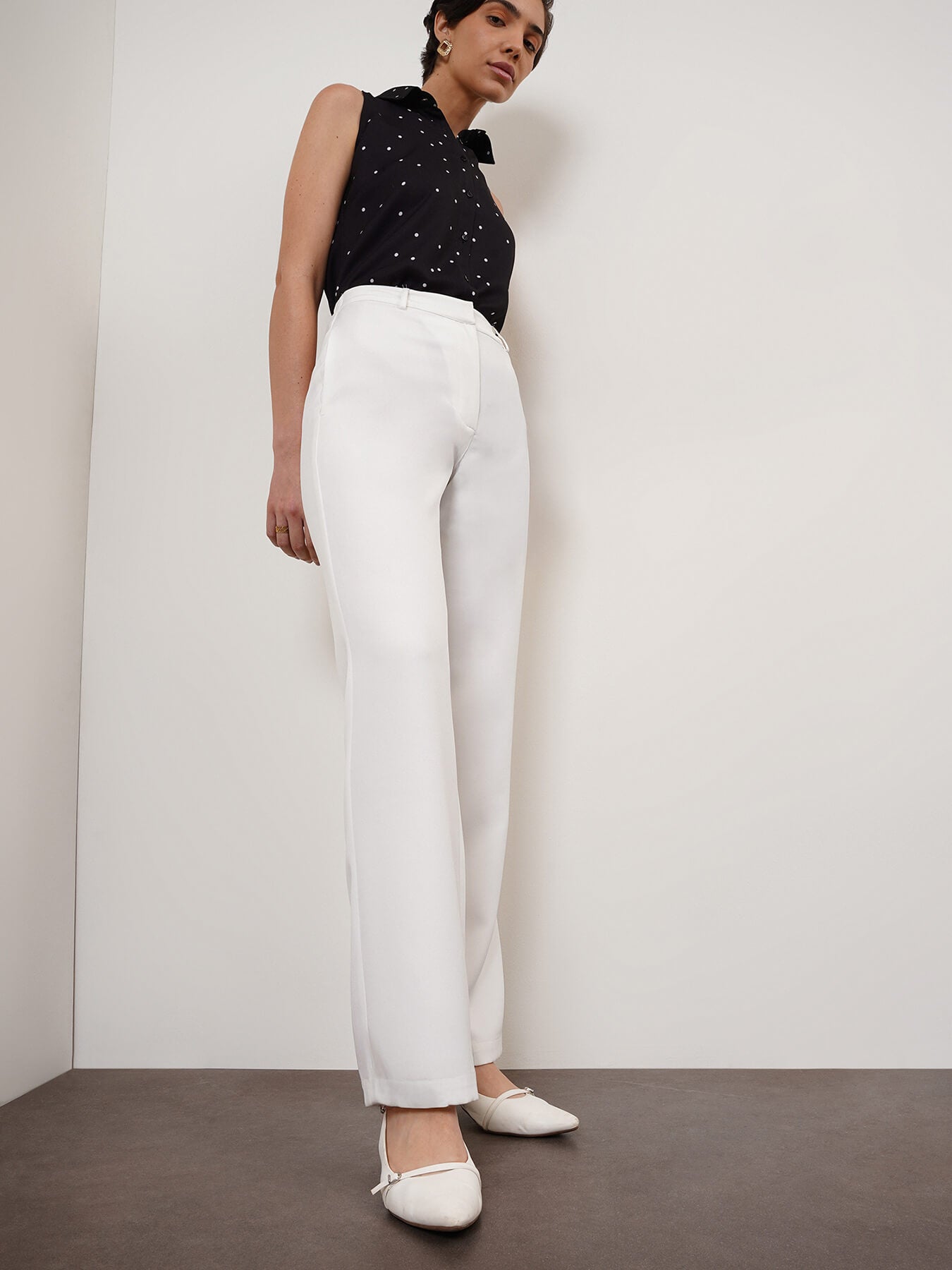 Straight Fit Trousers - Off White