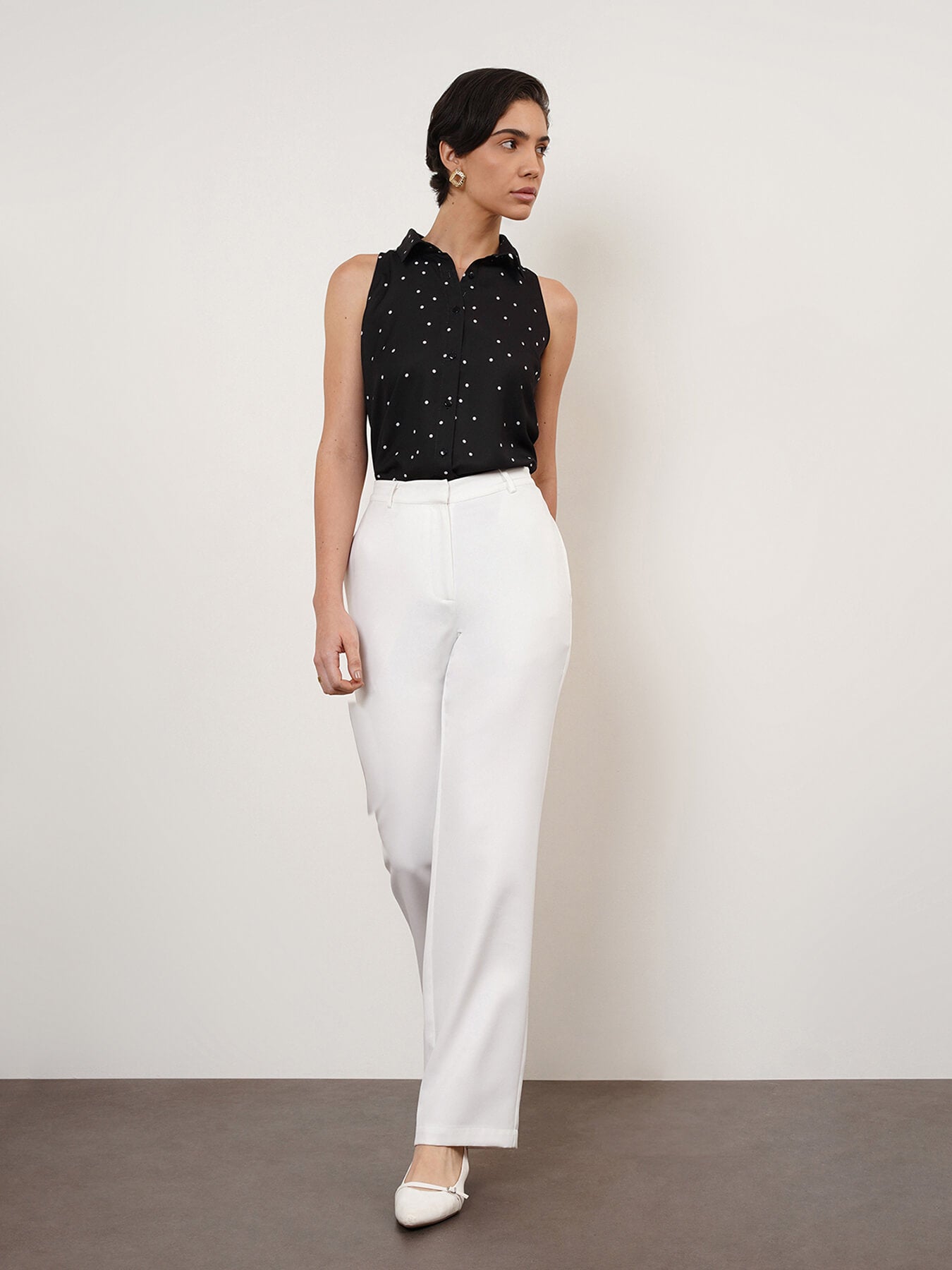 Straight Fit Trousers - Off White