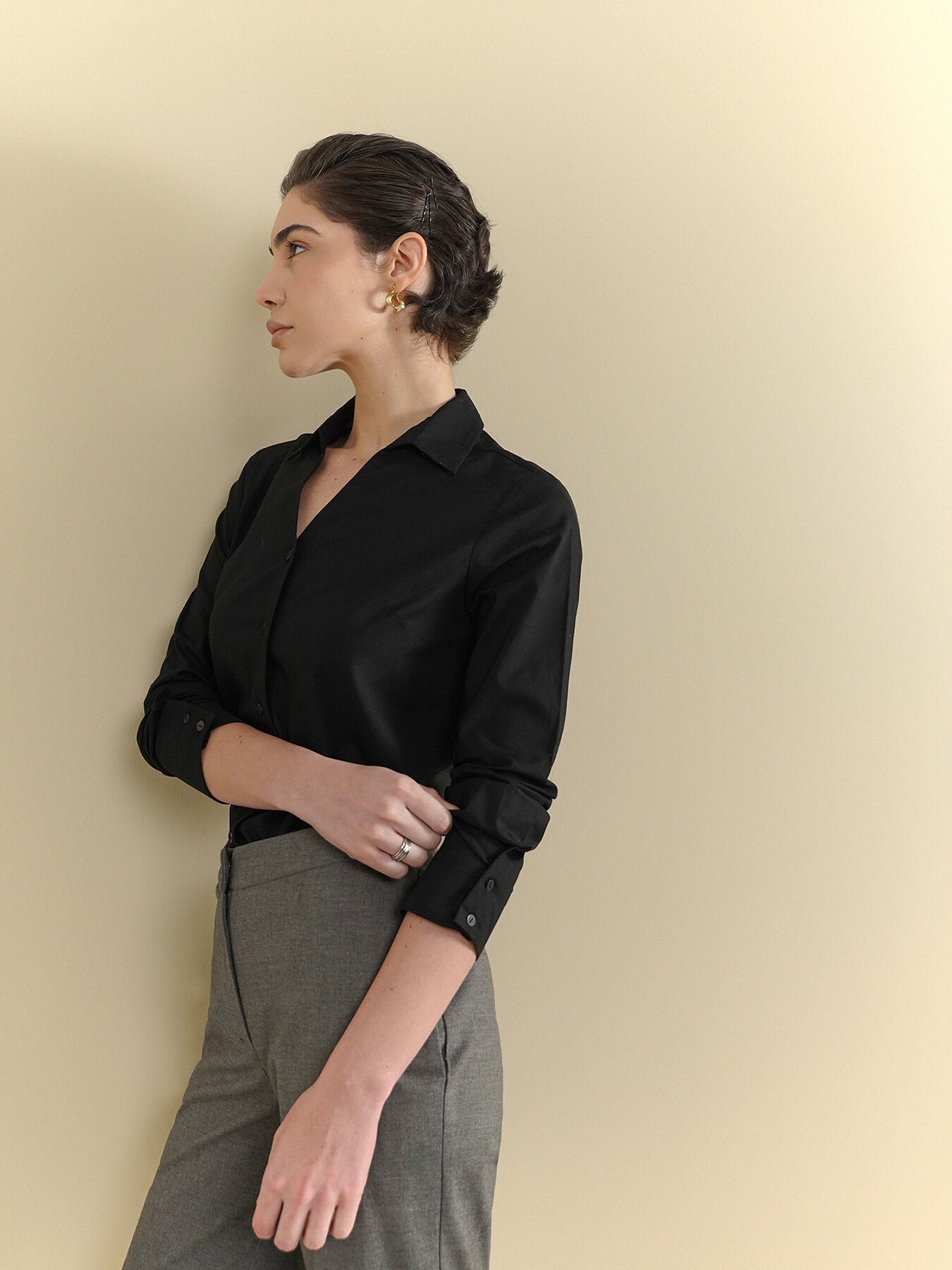 Wide Leg Trousers - Grey