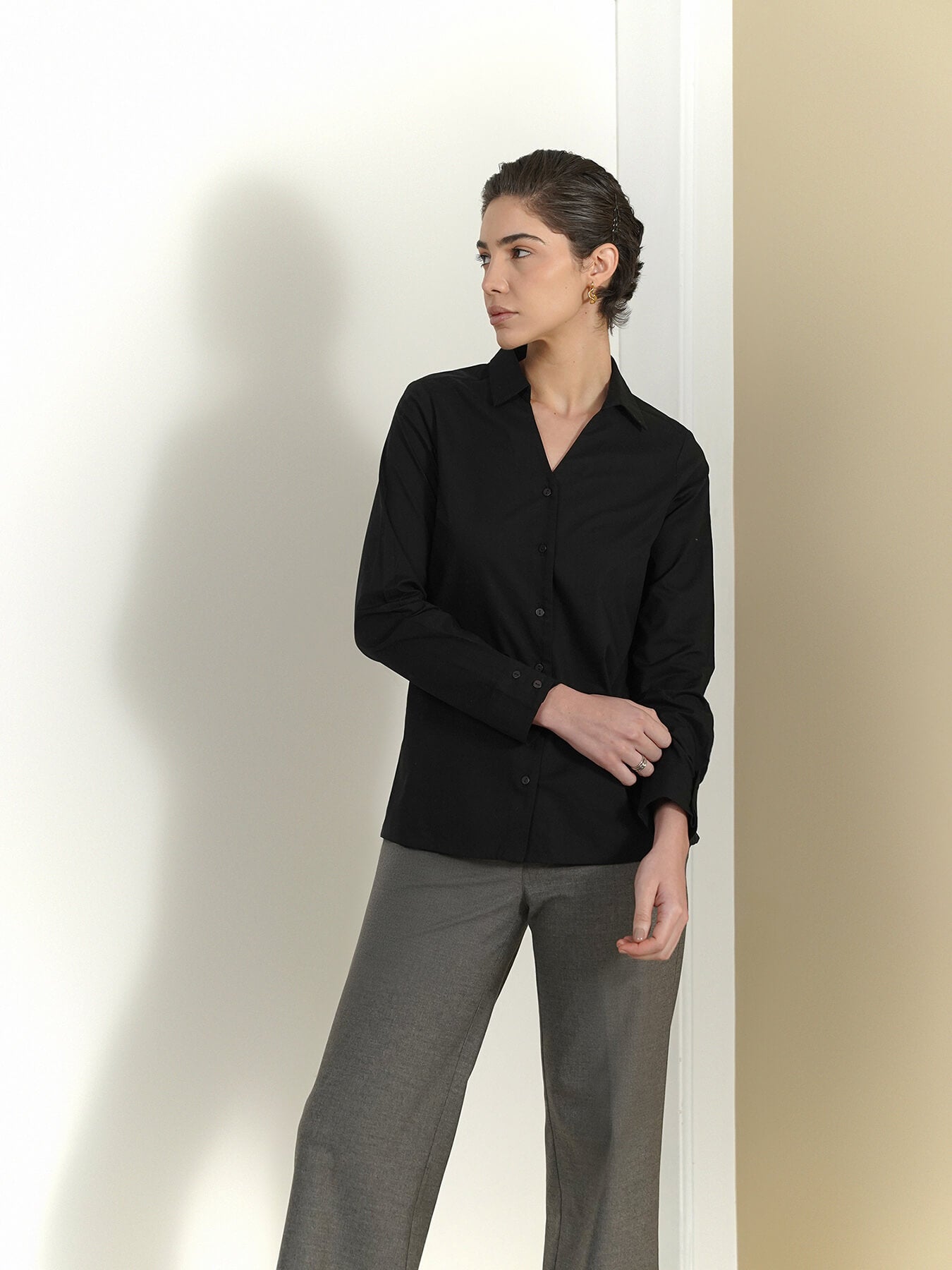 Wide Leg Trousers - Grey