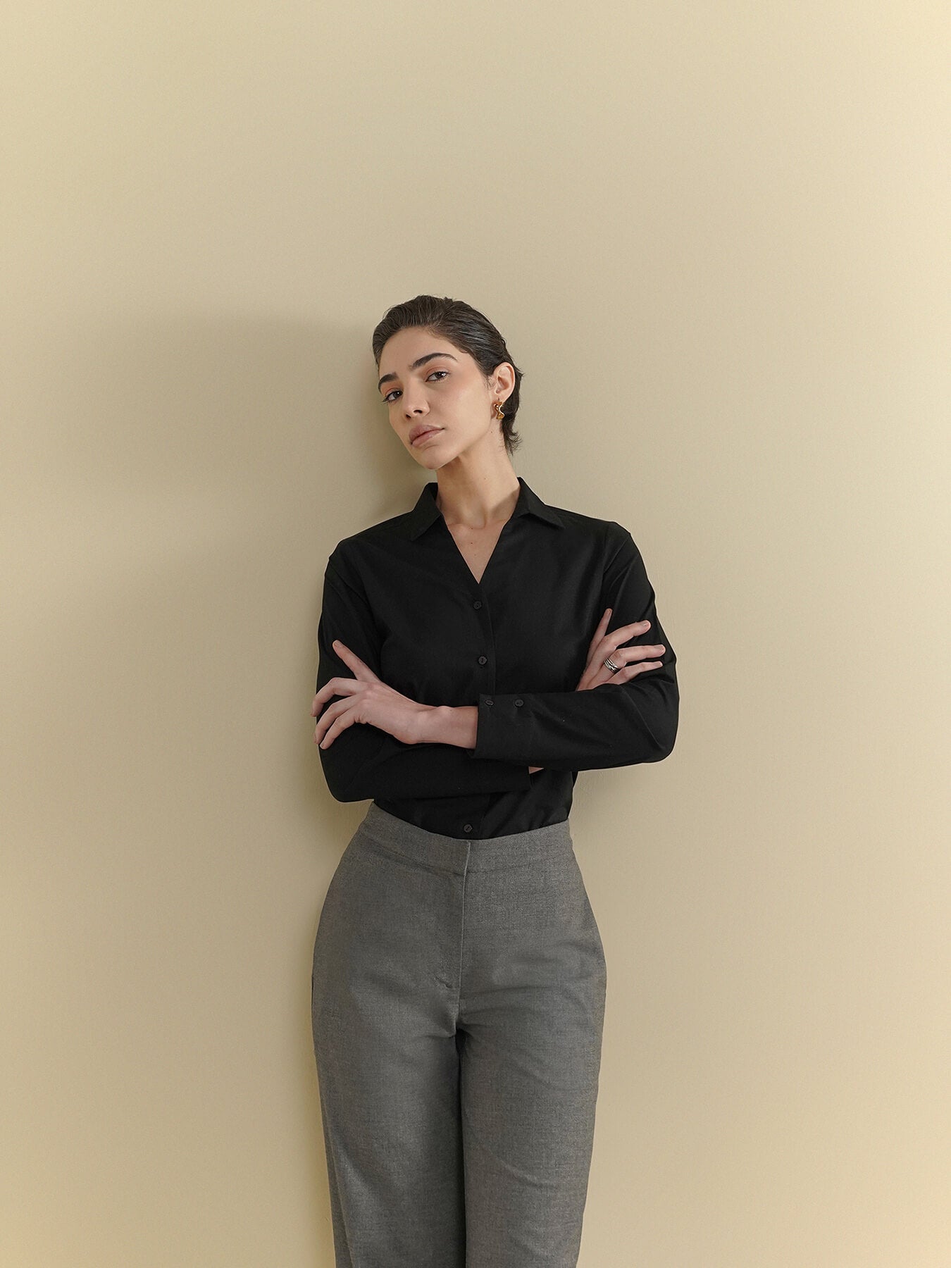 Wide Leg Trousers - Grey