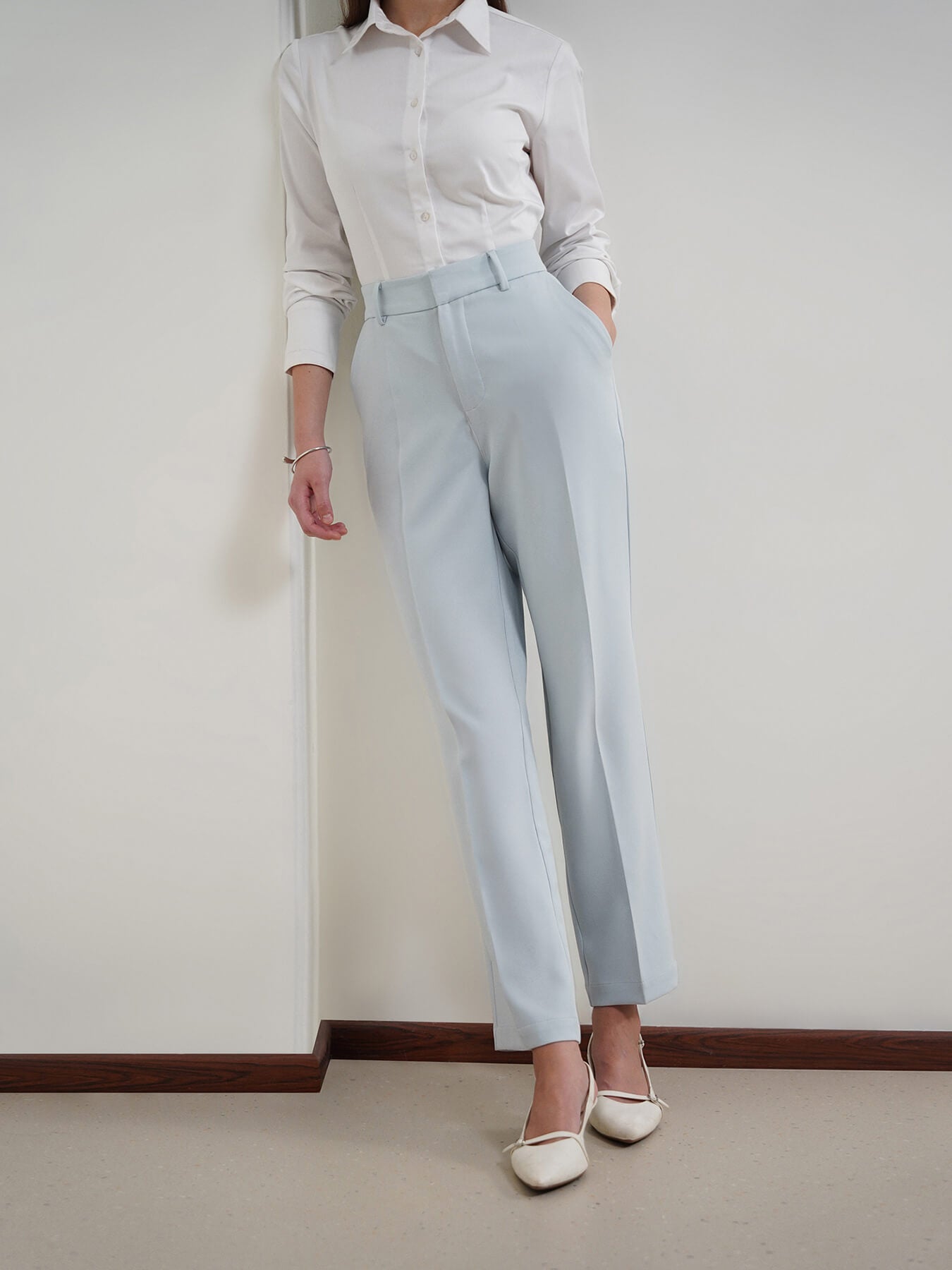 Straight Fit Trousers - Blue