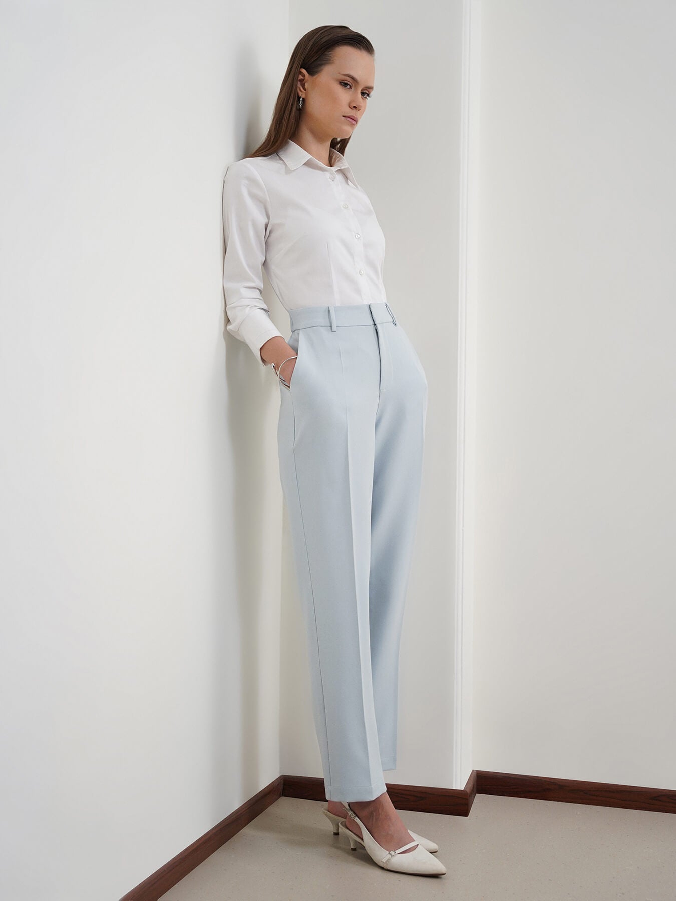 Straight Fit Trousers - Blue