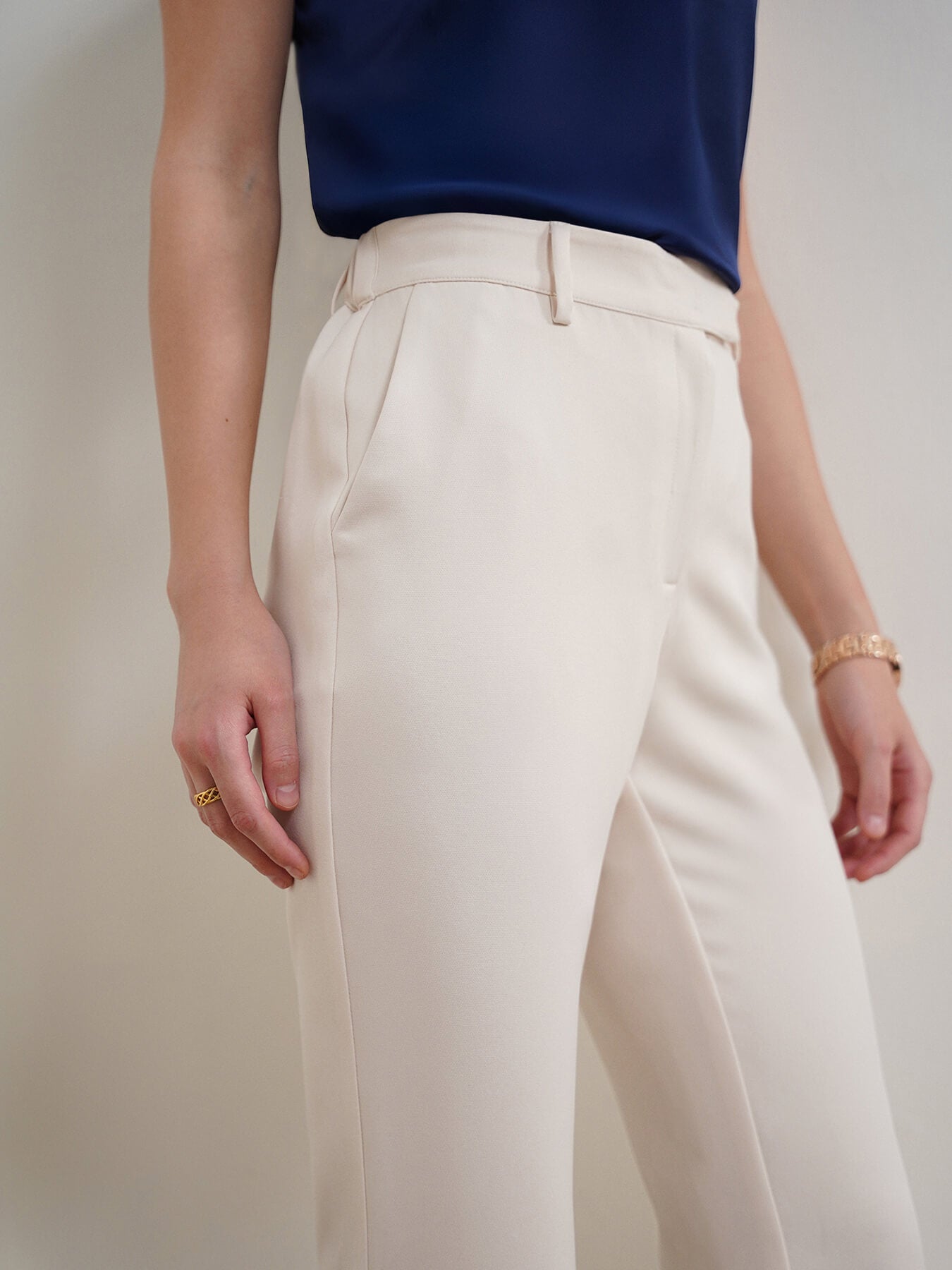 Flared Trousers - Off White