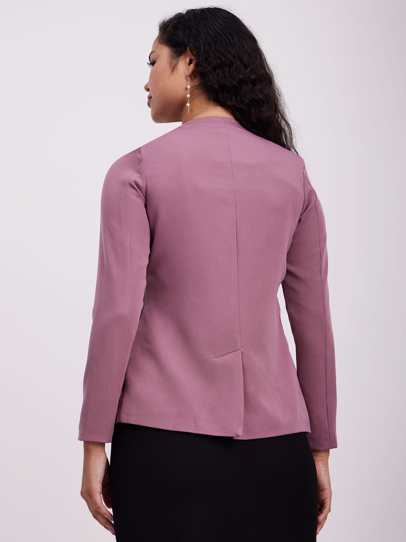 Open Front Blazer - Mauve