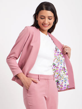 Open Front Blazer - Pink