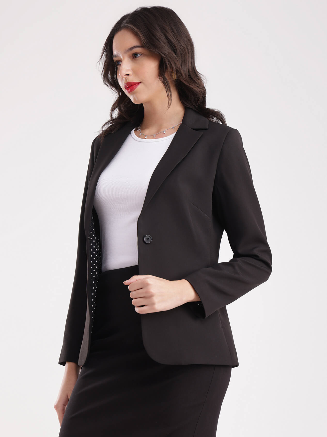 Single Breasted Blazer - Black