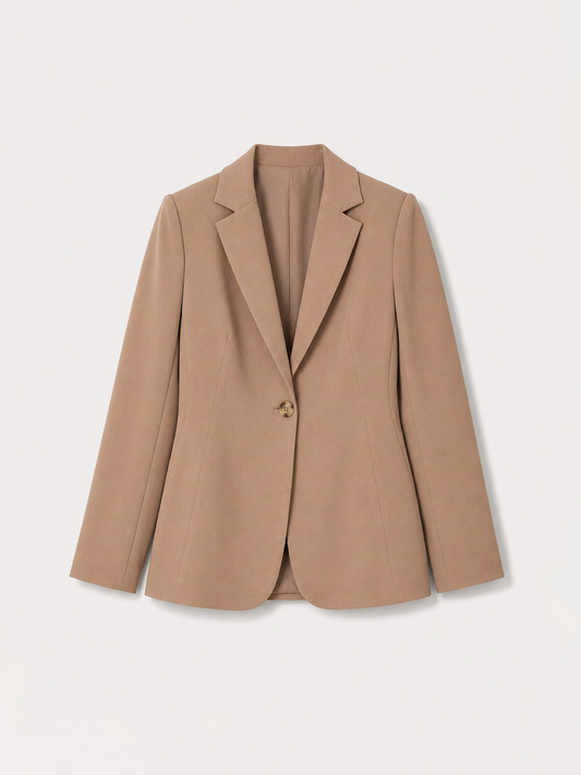 Single Breasted Blazer - Brown