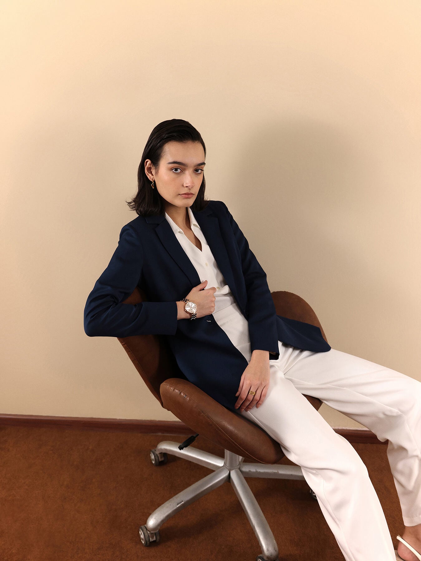 Single Breasted Blazer - Navy