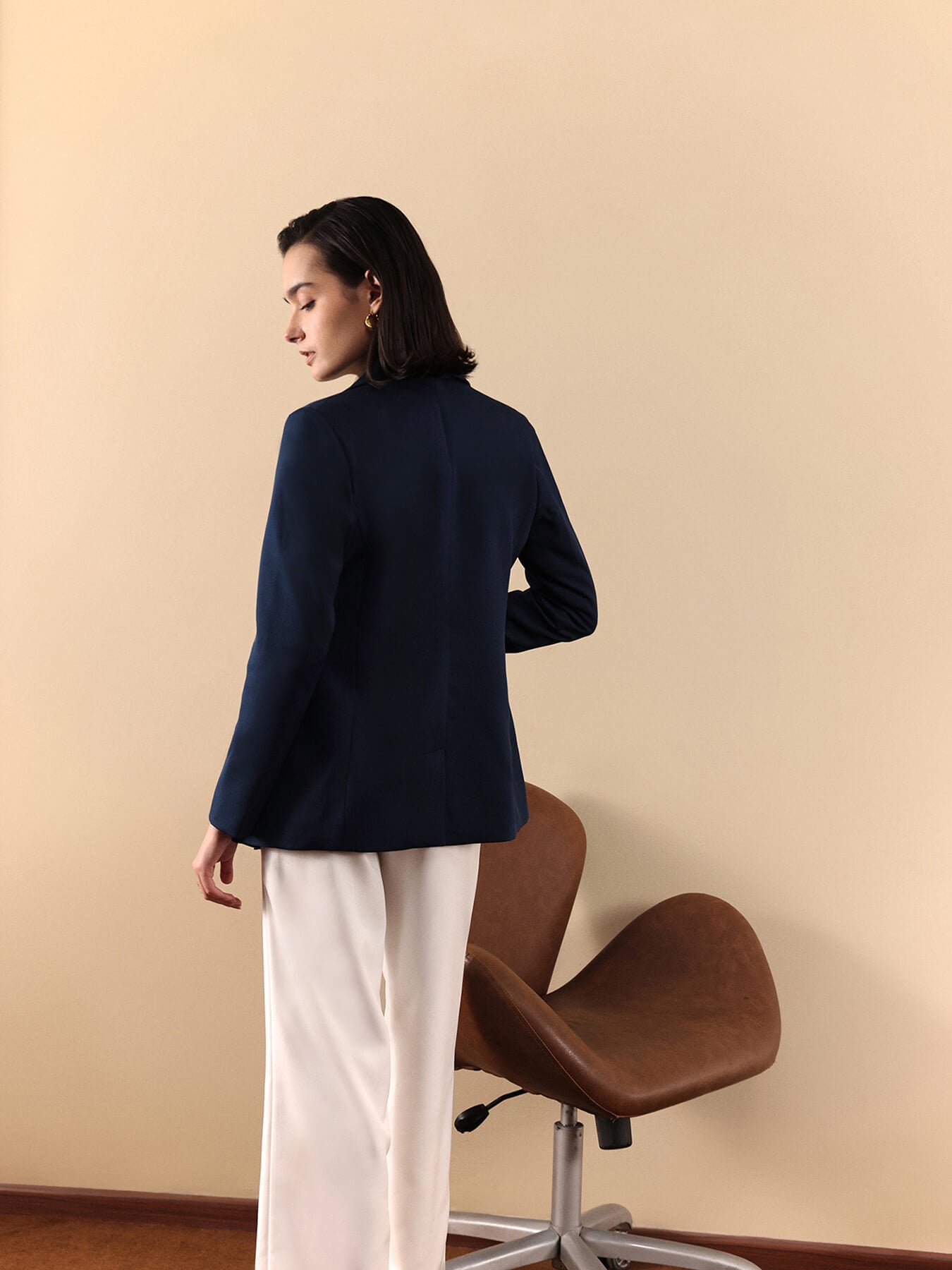 Single Breasted Blazer - Navy