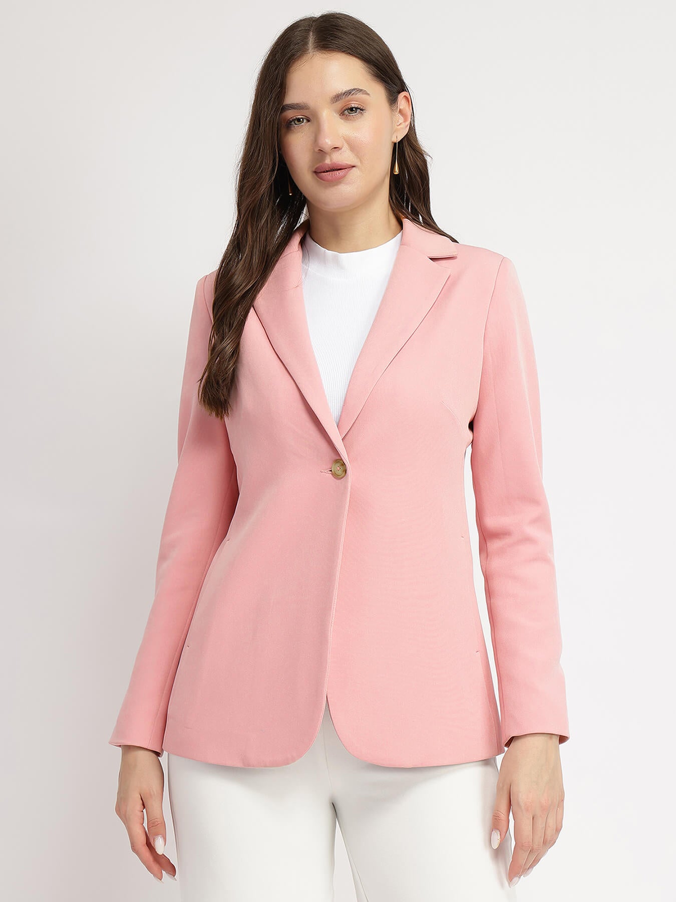 Single Breasted Blazer - Light Pink