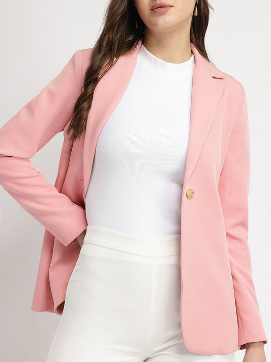 Single Breasted Blazer - Light Pink
