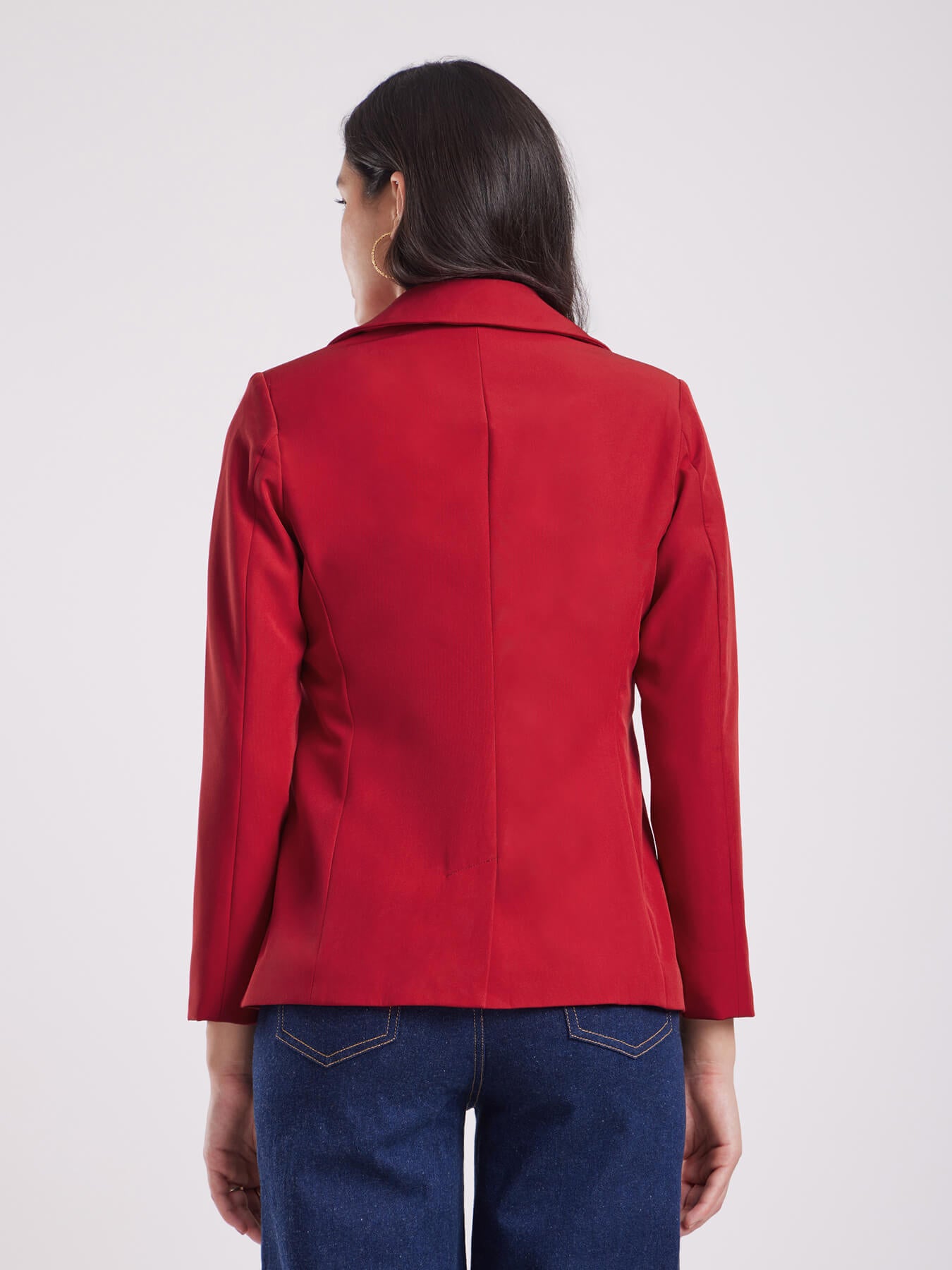 Single Breasted Blazer - Red