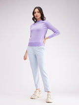LivSoft Round Neck Sweater - Lilac