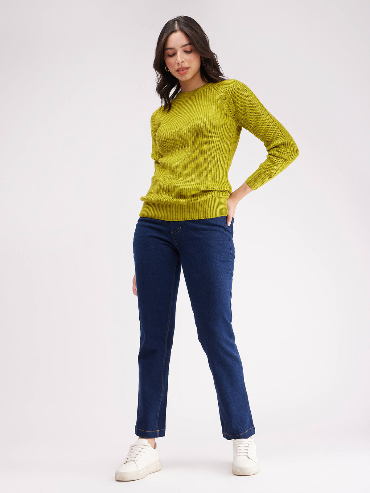 LivSoft Round Neck Sweater - Acid Green