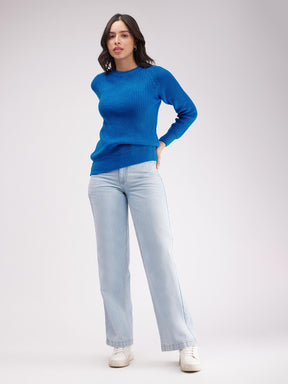 LivSoft Round Neck Sweater - Royal Blue