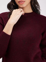 LivSoft Round Neck Sweater - Wine