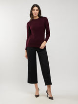 LivSoft Rib Knit Sweater - Wine