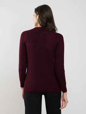 LivSoft Rib Knit Sweater - Wine