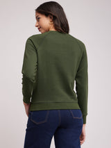 Cotton Roundneck Sweatshirt - Olive