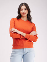 Raglan Sleeves Regular Fit Sweatshirt - Orange