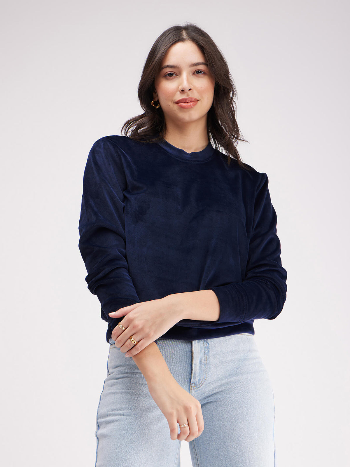 Fleece Roundneck Sweatshirt - Navy