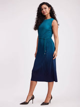 Ombre Pleated Dress - Green