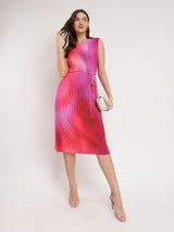 Ombre Pleated Dress - Pink