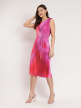 Ombre Pleated Dress - Pink