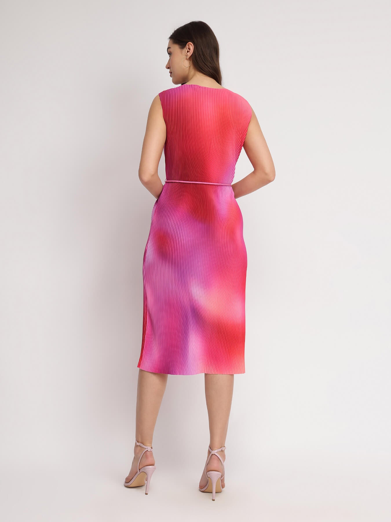 Ombre Pleated Dress - Pink