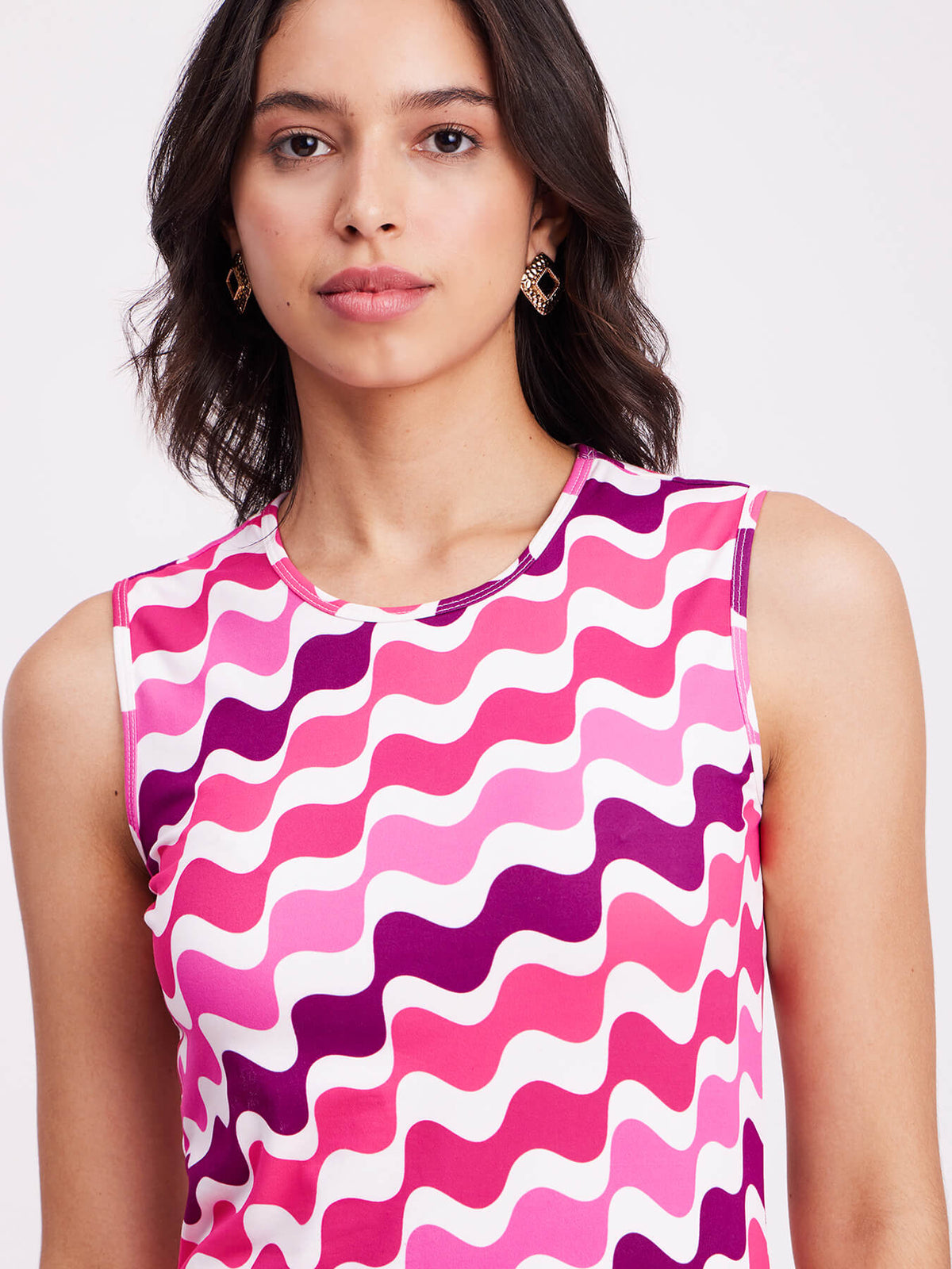 Wave Print Midi Dress - Multicolour