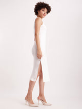 Ribbed Knit Bodycon Dress - Off White