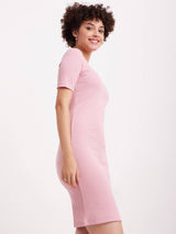 Ribbed Knit Bodycon Dress - Pink